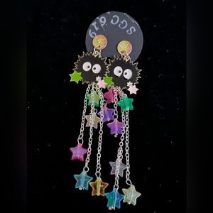 Totoro Spirited Away Ghibli Soot Sprite Dangle Earrings Handmade
